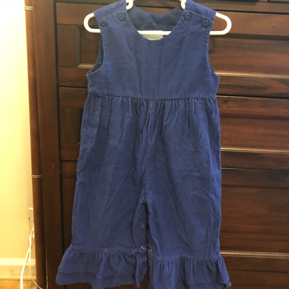 Blue corduroy overalls
